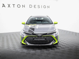 Maxton Design front splitter for Toyota Corolla GR Sport hatchback, body styling accessory, fits 2019 and later models.
