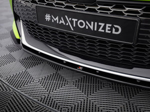 Maxton Design front splitter for Toyota Corolla GR Sport hatchback, enhancing body styling and aerodynamics.