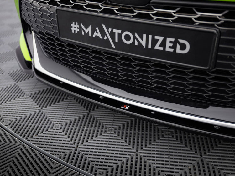 Maxton Design front splitter for Toyota Corolla GR Sport hatchback, enhancing body styling and aerodynamics.
