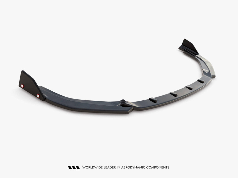 Maxton Design front splitter and flaps for Toyota Corolla GR Sport hatchback, body and styling accessories, black finish.