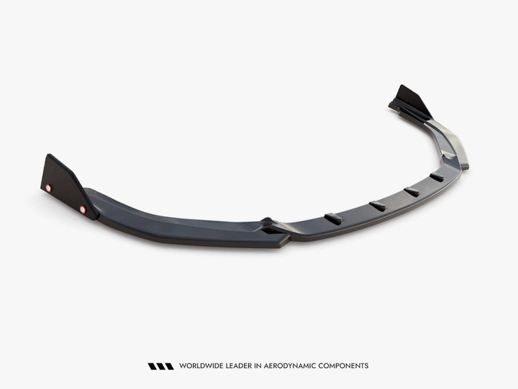 Maxton Design front splitter and flaps for Toyota Corolla GR Sport hatchback, body and styling accessories, black finish.