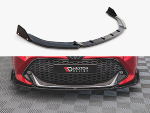 Maxton Design front splitter and flaps for Toyota Corolla GR Sport hatchback, body styling accessories in black finish.