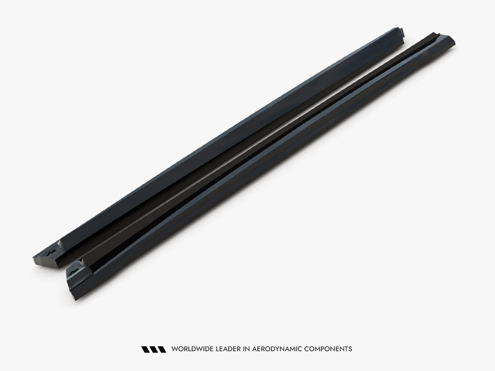 Maxton Design V.2 side skirts and diffusers for Audi SQ8 Q8 S-Line Mk1, body styling parts in black finish.