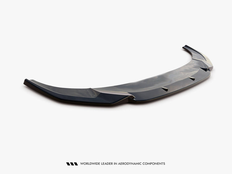 Maxton Design Audi RSQ3 F3 front splitter in black, made of durable body and styling material, enhances vehicle aerodynamics.
