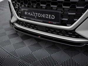 Maxton Design full body kit for Audi RSQ3 Sportback F3, showing front and rear bumper extensions and side skirts in black.