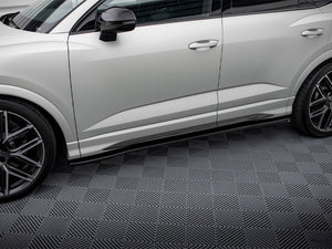 Maxton Design full body kit for Audi RSQ3 Sportback F3, including front and rear bumper extensions and side skirts, in black finish