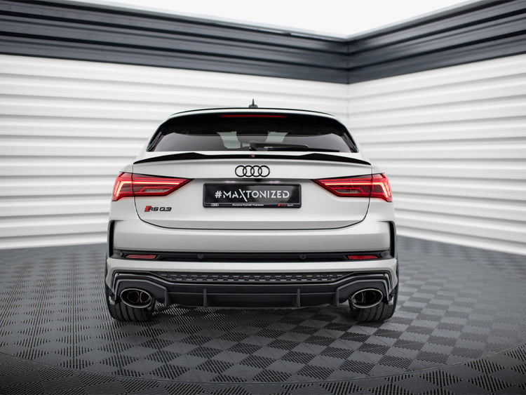 Maxton Design full body kit for Audi RSQ3 Sportback F3, featuring sleek aerodynamic body and styling components in black finish.