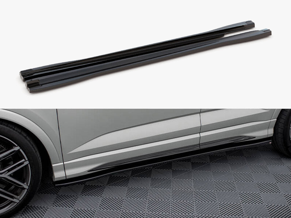 Maxton Design full body kit for Audi RSQ3 Sportback F3, including front and rear bumper modifications and side skirts.