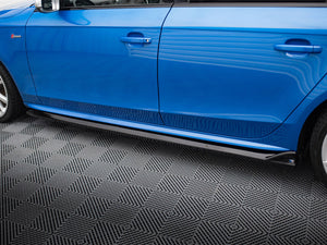 Maxton Design full body kit for Audi S4 Sedan B8, includes front bumper, side skirts, and rear diffuser for enhanced sporty look.