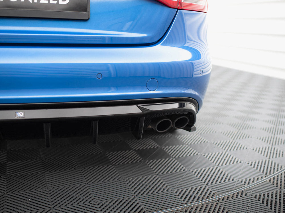 Maxton Design full body kit for Audi S4 Sedan B8, including front and rear bumper parts and side skirts, in black finish.