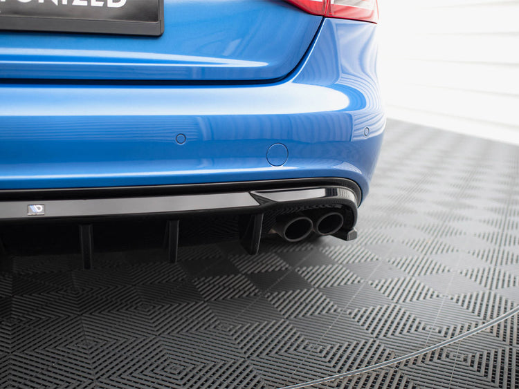 Maxton Design full body kit for Audi S4 Sedan B8, including front and rear bumper parts and side skirts, in black finish.