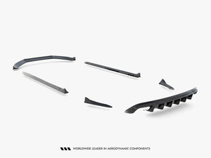 Maxton Design full body kit for Audi S4 Sedan B8, including front and rear bumper extensions and side skirts, in black finish.