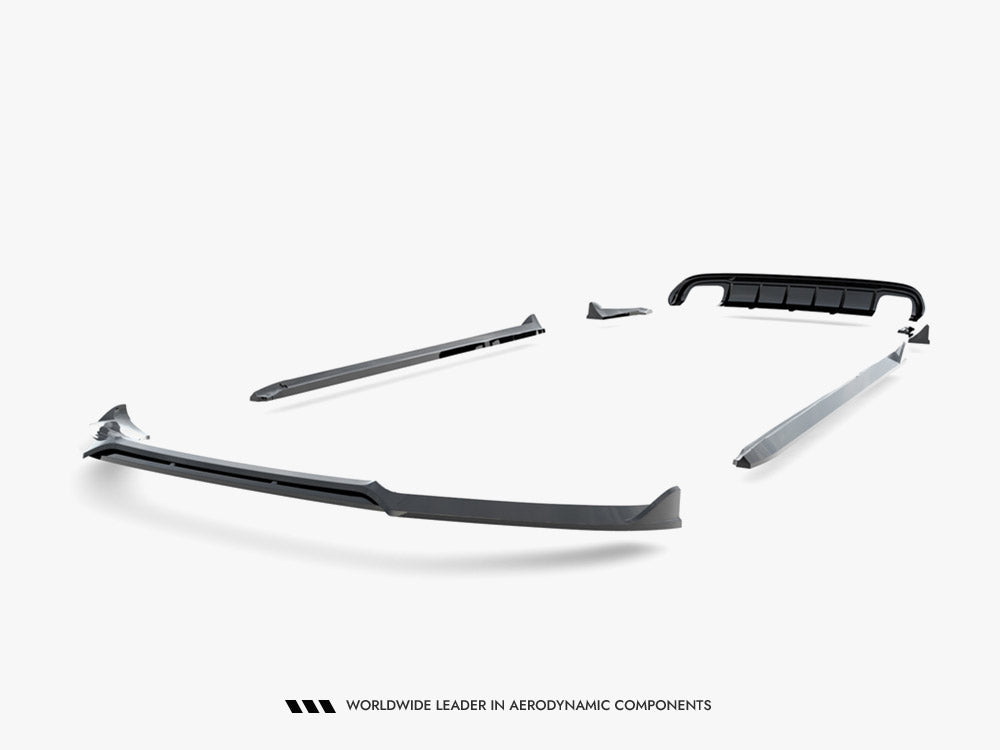 Maxton Design full body kit for Audi S4 Sedan B8, including front and rear bumpers, side skirts, and styling components.