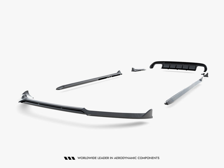 Maxton Design full body kit for Audi S4 Sedan B8, including front and rear bumpers, side skirts, and styling components.