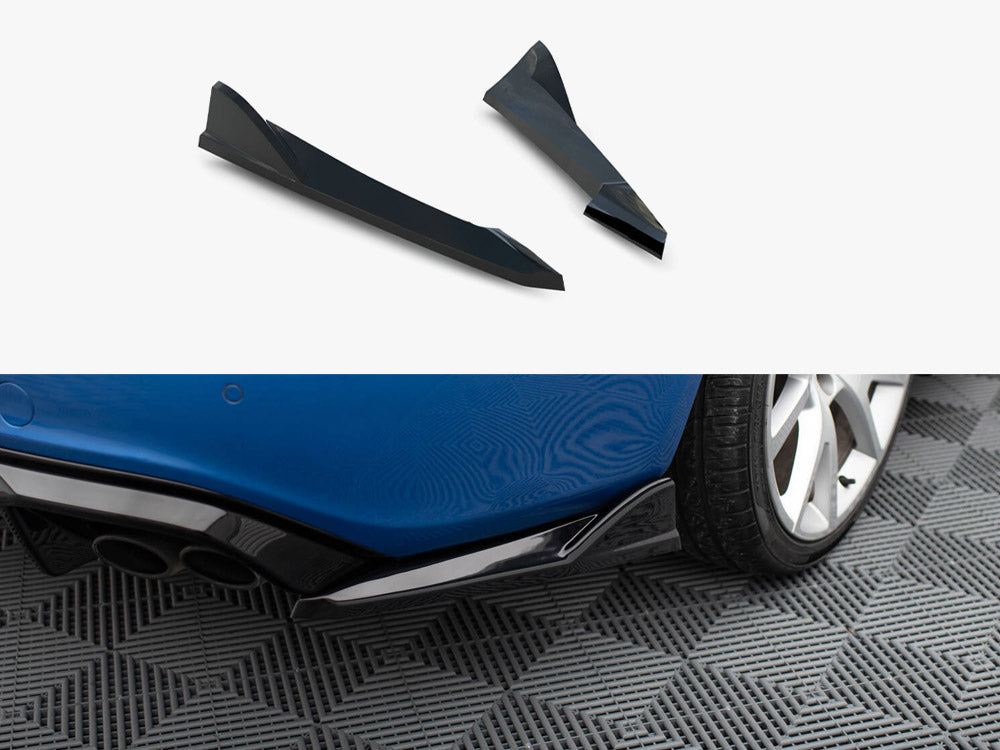 Maxton Design full body kit for Audi S4 Sedan B8, including front and rear bumper extensions and side skirts, in black finish.