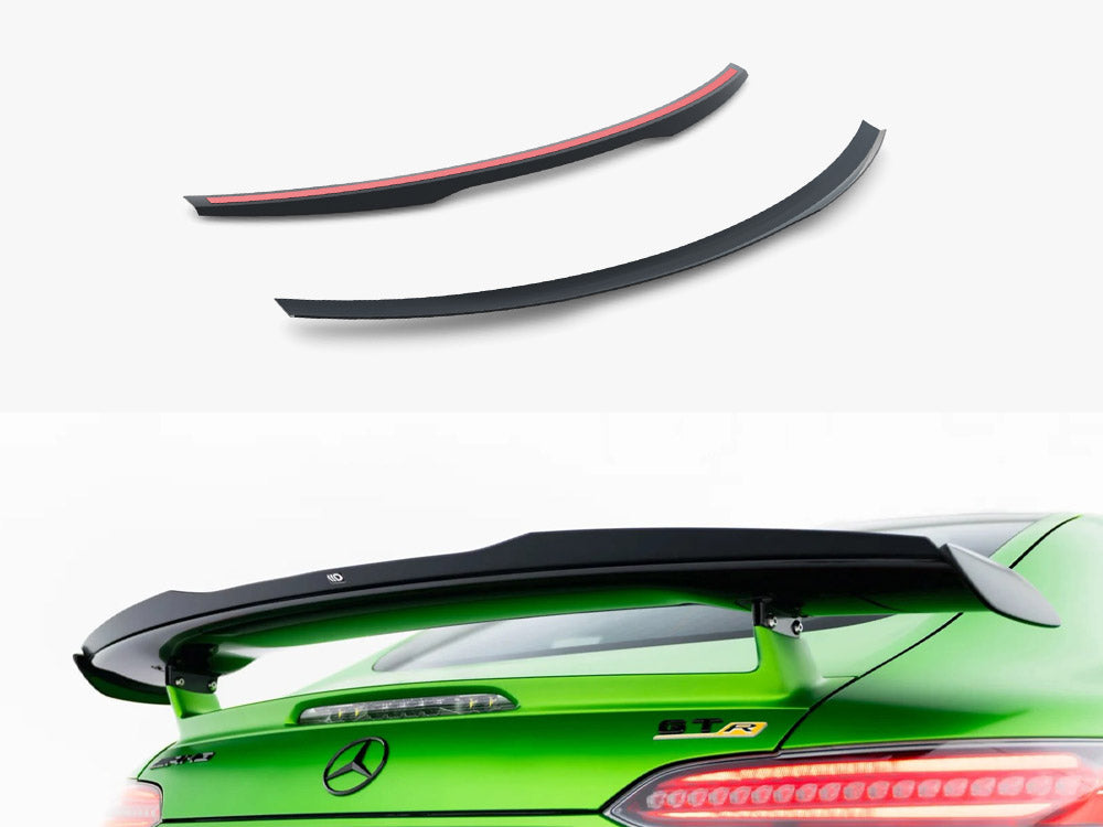 Maxton Design Mercedes-AMG GT R C190 facelift spoiler in black, detailed view of the body and styling enhancement for the vehicle.