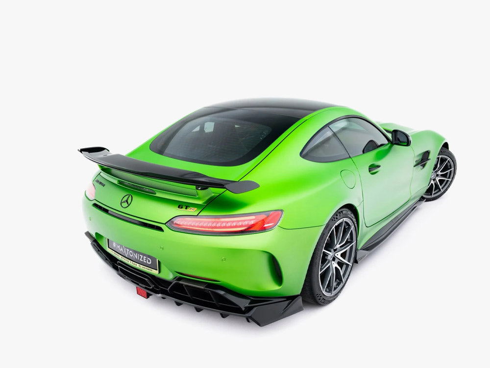 Maxton Design Mercedes-AMG GT R C190 facelift spoiler in body styling, black aerodynamic rear wing for enhanced sporty look