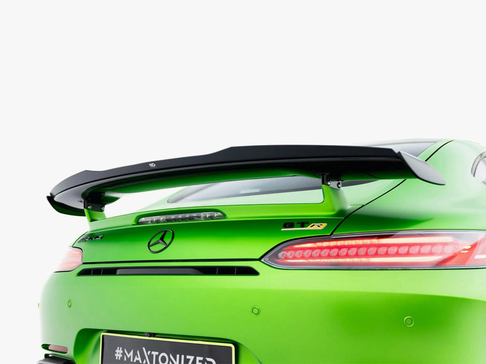 Maxton Design Mercedes-AMG GT R C190 facelift spoiler, black body styling component with aerodynamic fins and sleek design