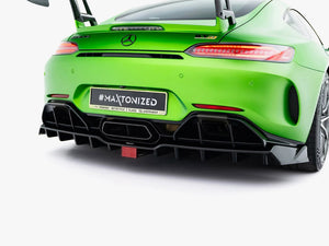 Maxton Design rear splitter with vertical bars and LED lights for Mercedes-AMG GT R C190 facelift, body and styling car accessory