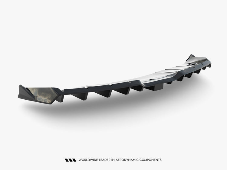 Maxton Design rear splitter with vertical bars and LED lights for Mercedes-AMG GT R C190 facelift, body and styling accessory