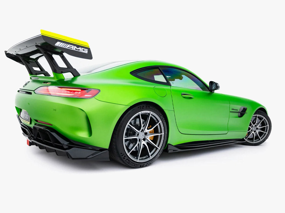 Maxton Design side skirt diffusers for Mercedes-AMG GT R C190 facelift, body styling part with aerodynamic design.