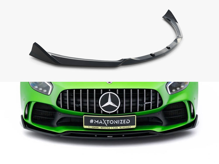 Maxton Design Mercedes-AMG GT R C190 facelift front splitter, body styling part with aerodynamic design and black finish
