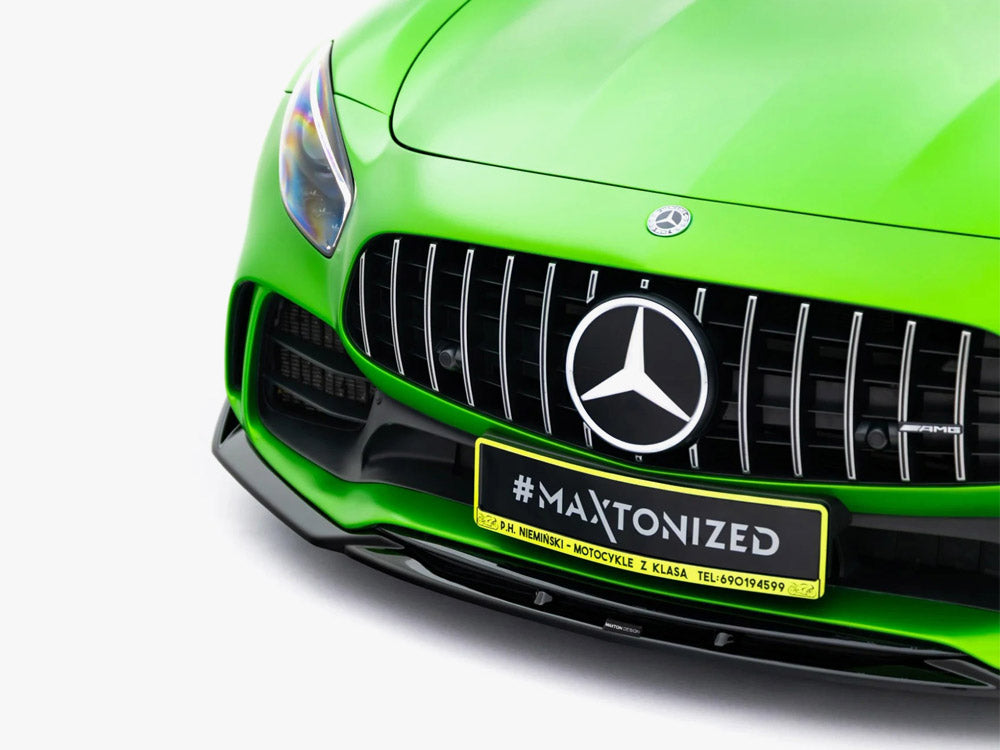 Maxton Design Mercedes-AMG GT R C190 facelift front splitter in black, part of the body and styling accessories.