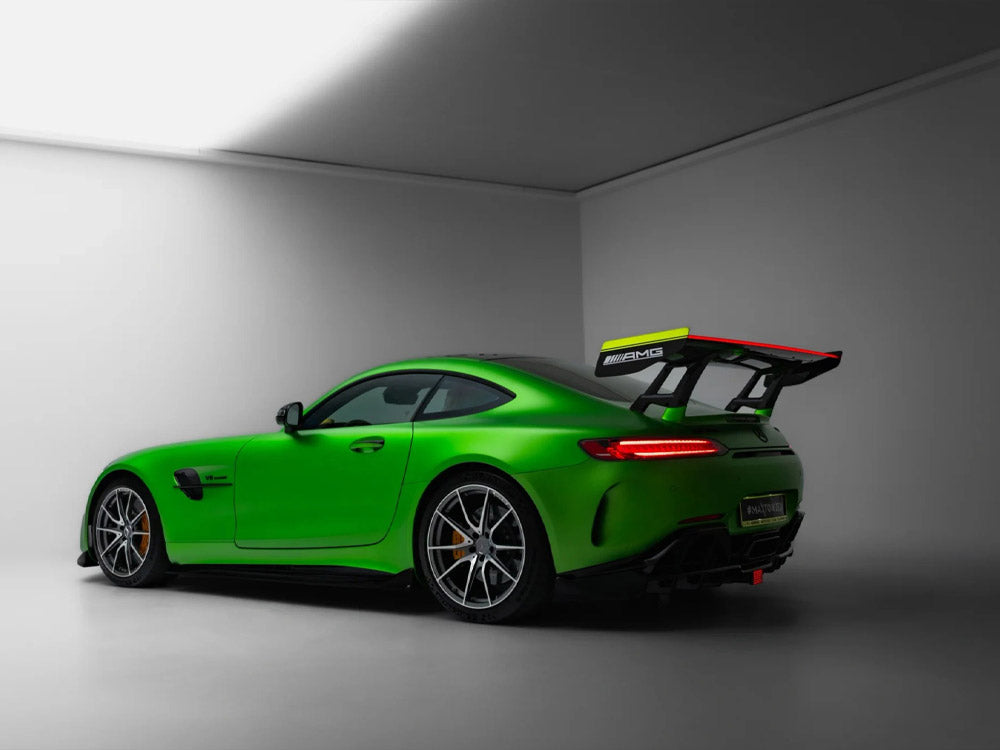 Carbon spoiler with LED lights for Mercedes-AMG GTR C190 facelift, body and styling accessory from MAXTON® DESIGN.