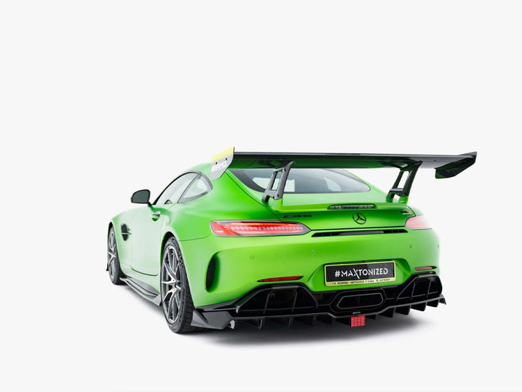 Carbon spoiler and LED lighting for Mercedes-AMG GTR C190 facelift, stylish body and styling upgrade by MAXTON® DESIGN