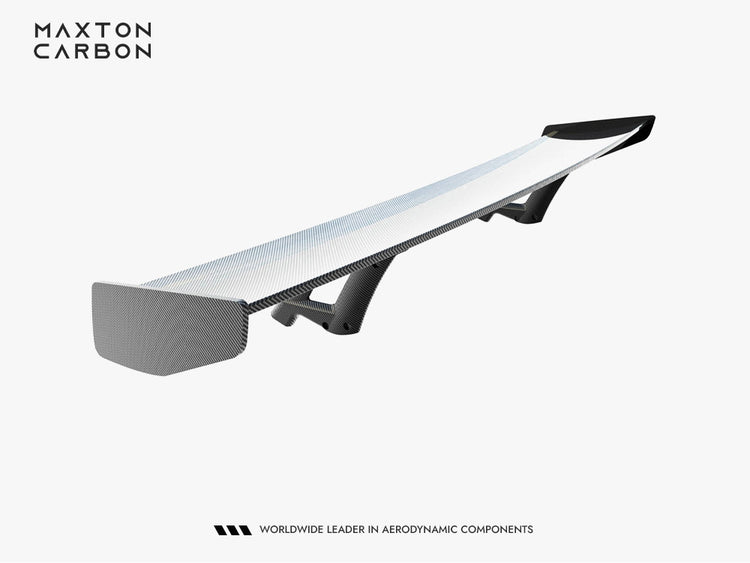Carbon spoiler for Mercedes-AMG GTR C190 facelift by MAXTON® DESIGN, shown on the body and styling of the car.