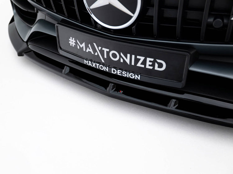 Maxton Design Mercedes-AMG GT C C190 Facelift full body kit, including front and rear bumper parts, in black with aerodynamic styling.