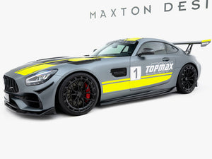 Maxton Design full body kit for Mercedes-AMG GT C C190 Facelift, including front and rear styling components, in black finish.