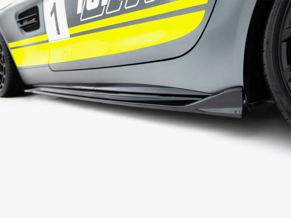 Maxton Design Mercedes-AMG GT C C190 facelift full body kit with aerodynamic styling components, black finish, and detailed design features.