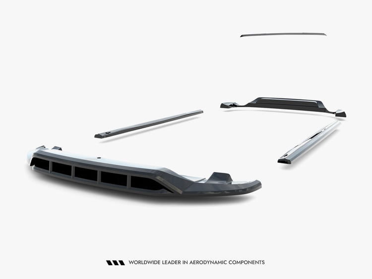 Maxton Design Volkswagen Touareg Mk2 full body kit, including front bumper, side skirts, and rear diffuser, for enhanced styling.