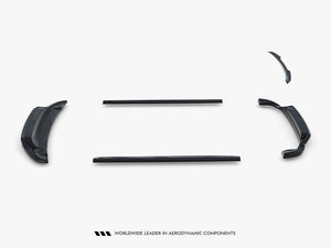 Maxton Design Volkswagen Touareg Mk2 full body kit with front bumper, side skirts, and rear diffuser, in black for enhanced styling.