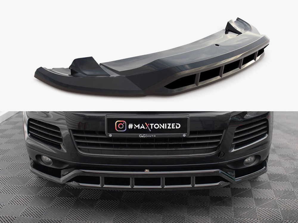 Maxton Design Volkswagen Touareg Mk2 full body kit showing front bumper, side skirts, and rear diffuser in black finish.