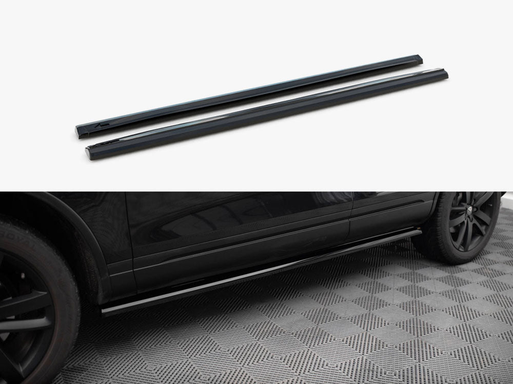 Maxton Design Volkswagen Touareg Mk2 full body kit, including front and rear bumper styling, in black with aerodynamic design.