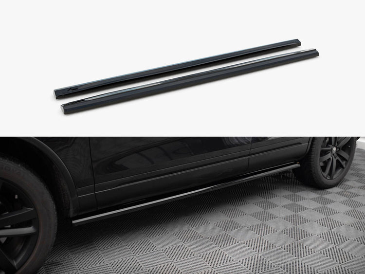 Maxton Design Volkswagen Touareg Mk2 full body kit, including front and rear bumper styling, in black with aerodynamic design.