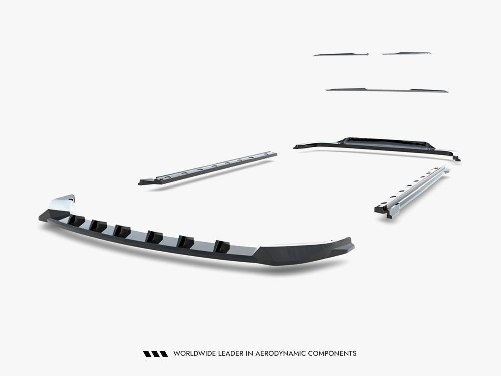 Maxton Design full body kit for Omoda 9 MK1, including front and rear bumpers and side skirts, in a sleek black finish.