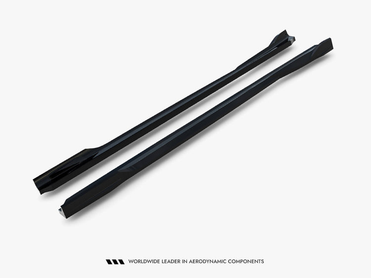 Maxton Design BMW X3 M50 G45 side skirt diffusers in black, part of the body and styling accessories for enhanced aerodynamics.