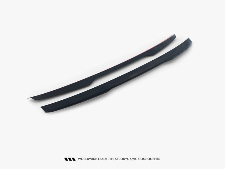 Maxton Design CAP V.2 spoiler for BMW 3 Series E46 coupe, black body styling accessory, shown installed on vehicle.