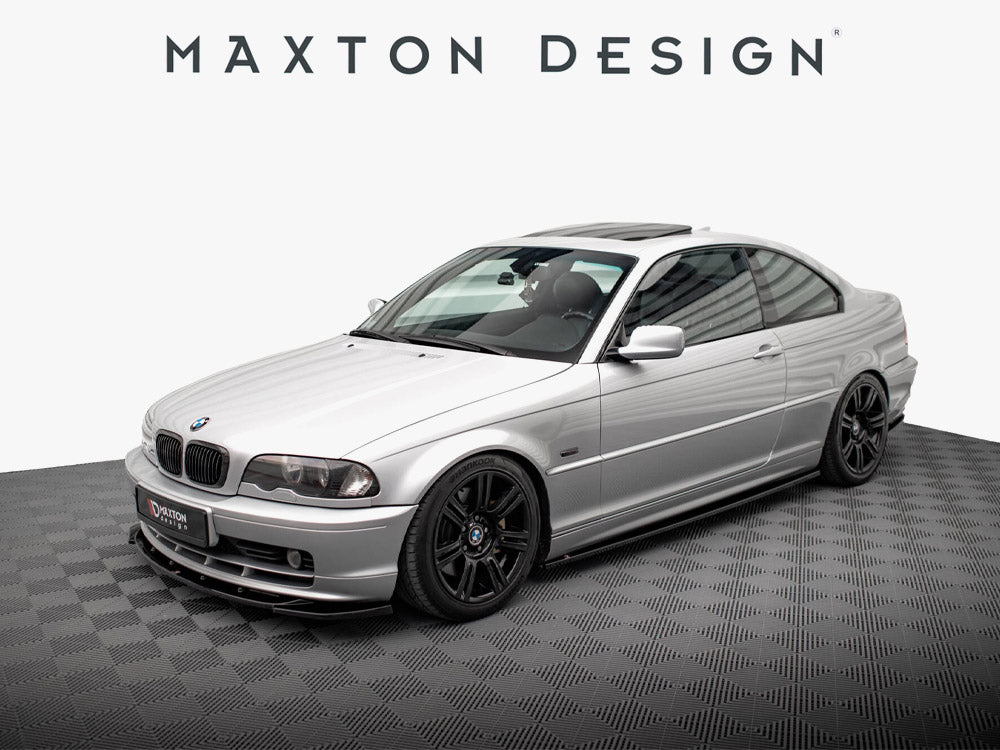 Full body kit for BMW 3 Series E46 coupe by Maxton Design, featuring aerodynamic front bumper, side skirts, and rear diffuser.