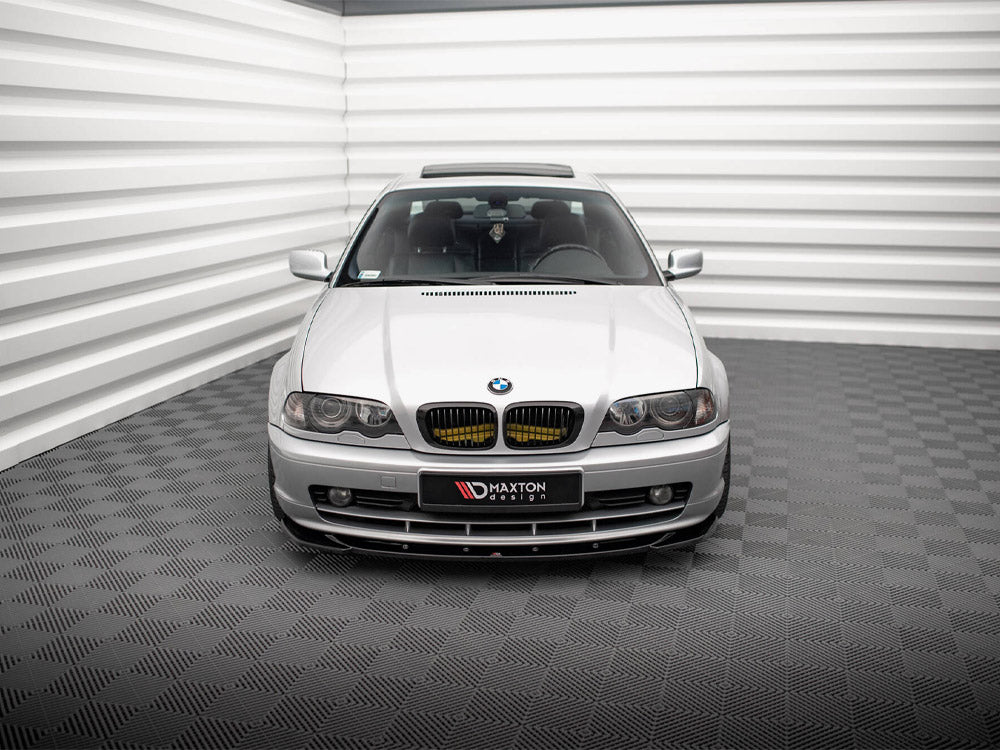 Maxton Design full body kit for BMW 3 Coupe E46, including front and rear bumpers and side skirts, on a white background.