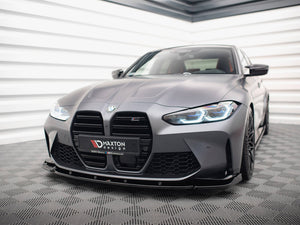 Maxton Design BMW M3 G80 full body kit with aerodynamic front splitter, side skirts, and rear diffuser on a white sedan.