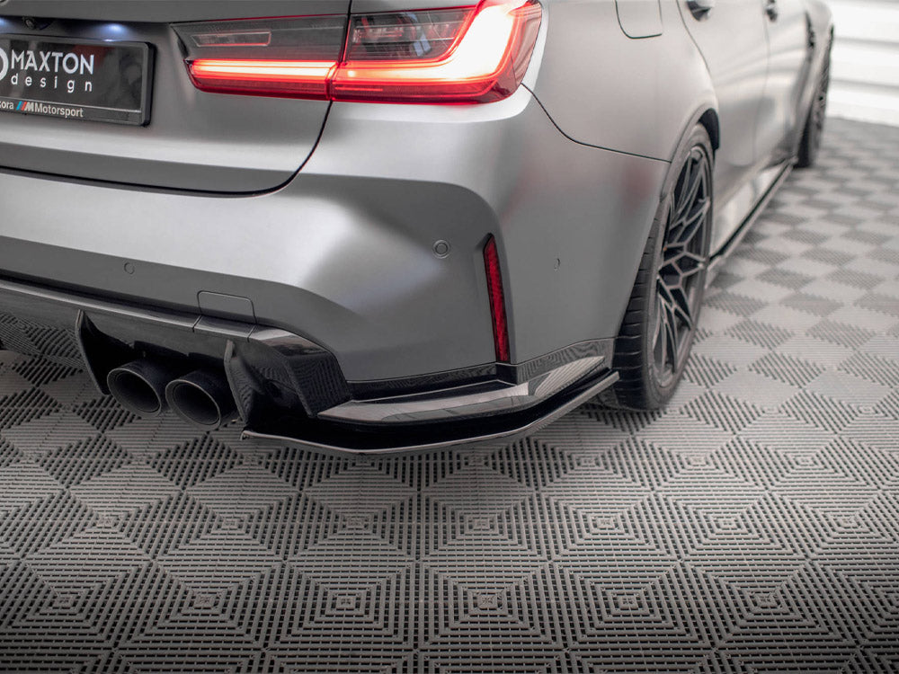 Maxton Design BMW M3 G80 full body kit with front splitter, side skirts, and rear diffuser, designed for sporty styling.