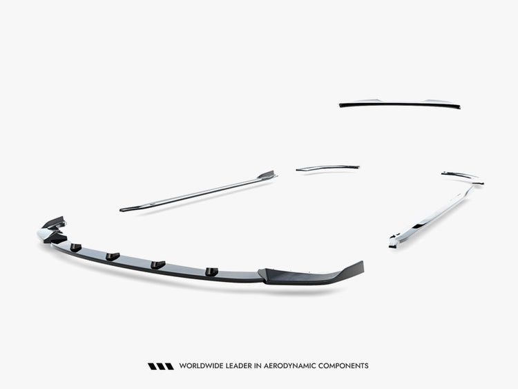 Full body kit for BMW M3 G80 by MAXTON® DESIGN, including front bumper, side skirts, and rear diffuser, on a white sedan.