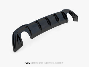 MAXTON® DESIGN VW Golf Mk8 rear valance with GTI look, body styling part for 2020 and newer models, black finish.