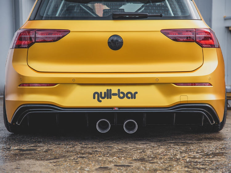 Maxton Design VW Golf Mk8 rear valance with R32 look, body and styling accessory for 2020 and newer models.