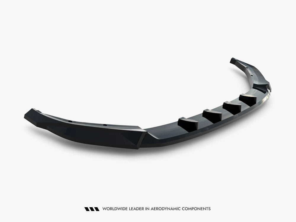 Maxton Design Skoda Kodiaq RS Mk2 front splitter body and styling part, black aerodynamic car accessory for enhanced look.