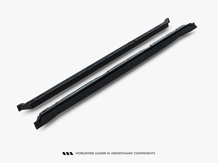 Maxton Design Skoda Kodiaq RS Mk2 side skirt diffusers in black, body styling accessory for enhanced sporty look.